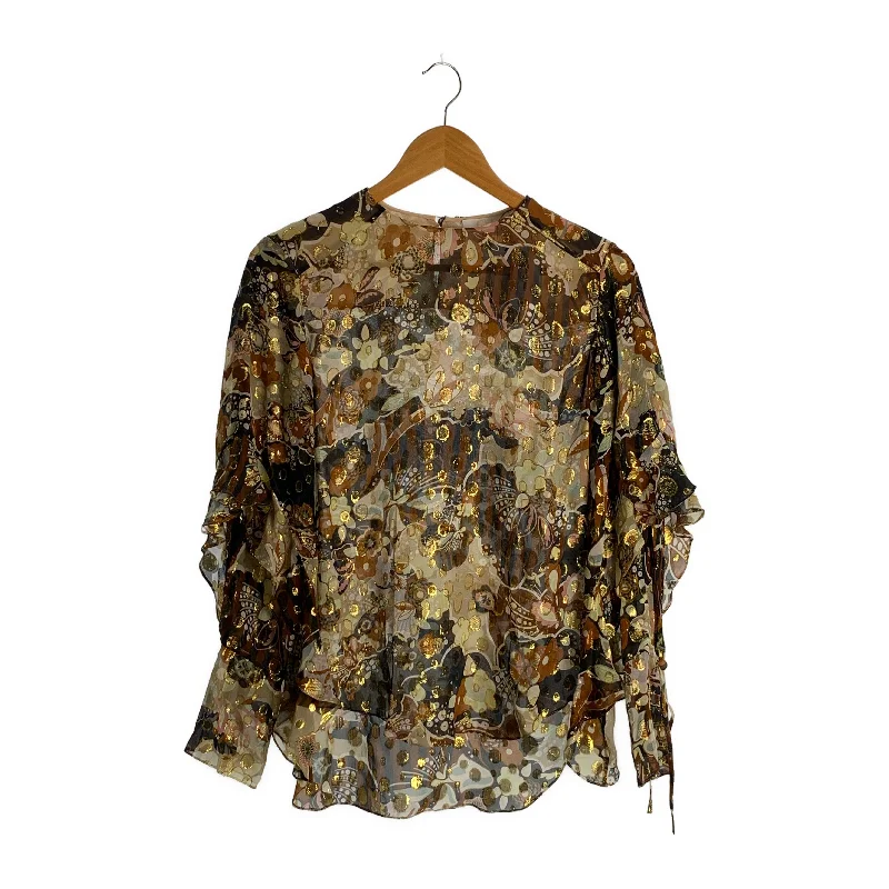 Chloe/LS Blouse/34/MLT/Silk/All Over Print/17AHT46-17A342 Satin Drape Blouse