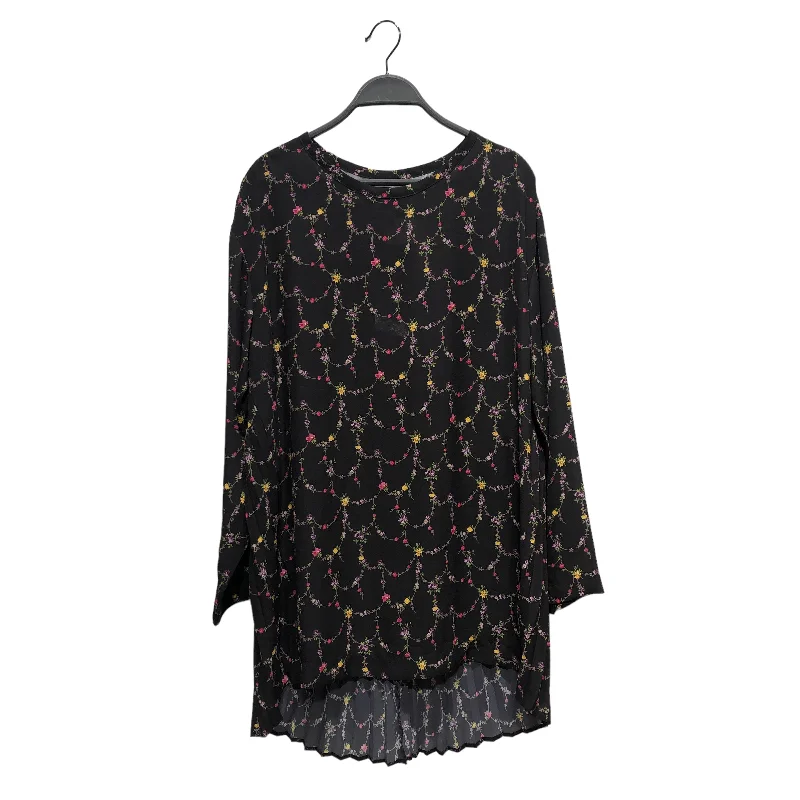 JUNYA WATANABE COMME des GARCONS/LS Blouse/S/Floral Pattern/Polyester/BLK Airy Cotton Blouse