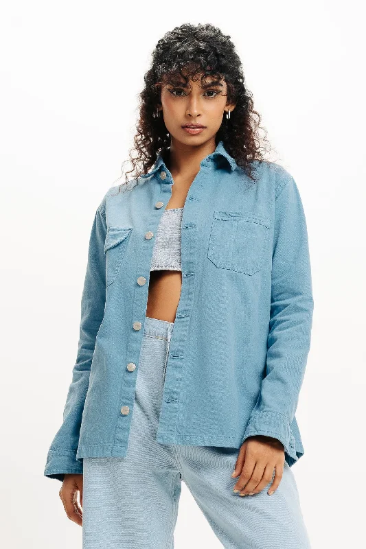 Cyan Shacket Soft Modal Blouse