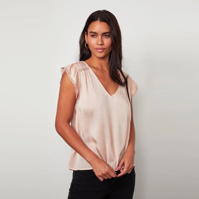 Isabelle Blouse (Blush) Classic White Blouse