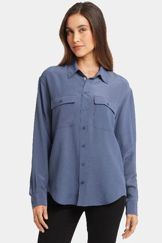 Lauren Silk Blouse - Cascade Lake Feminine Tie Blouse