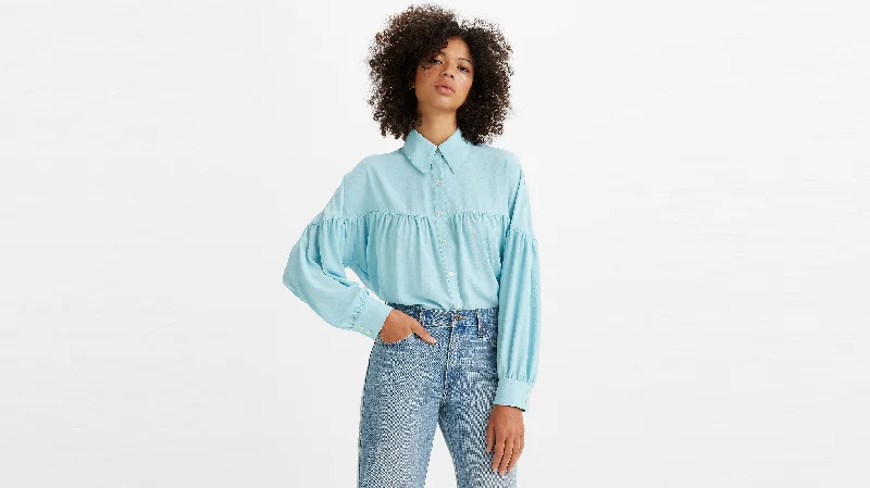 Levi's® Women's Arie Blouse Ruched Sleeve Blouse