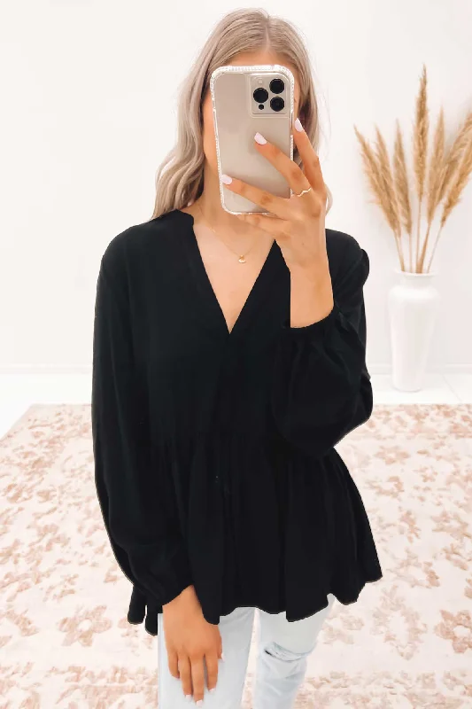 Lexton Blouse Black Satin Bow Blouse