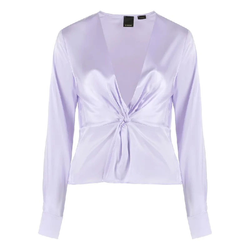 Lilac Silk Elegance Blouse Elegant Embroidery Blouse