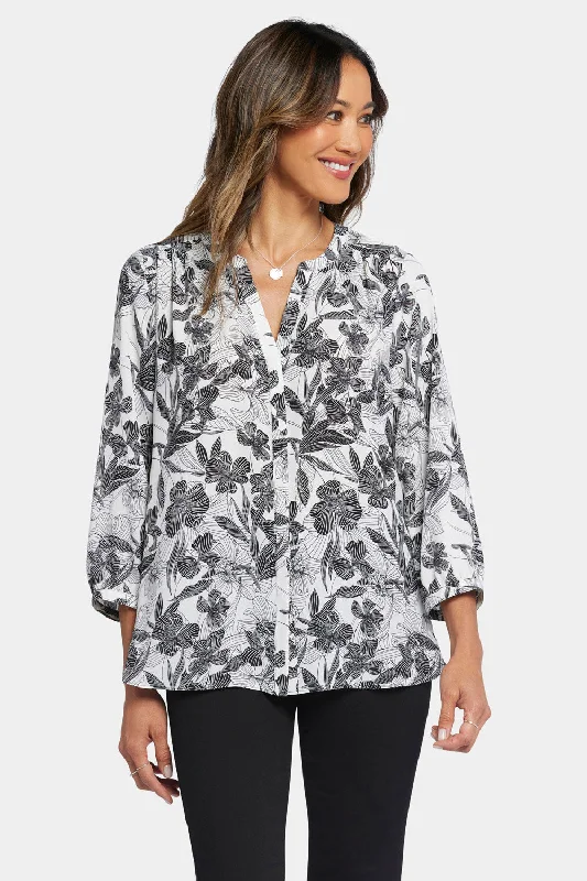 Pintuck Blouse - Acantha Soft Satin Blouse