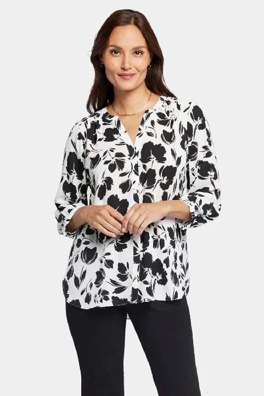 Pintuck Blouse - Campanil Elegant Peplum Blouse