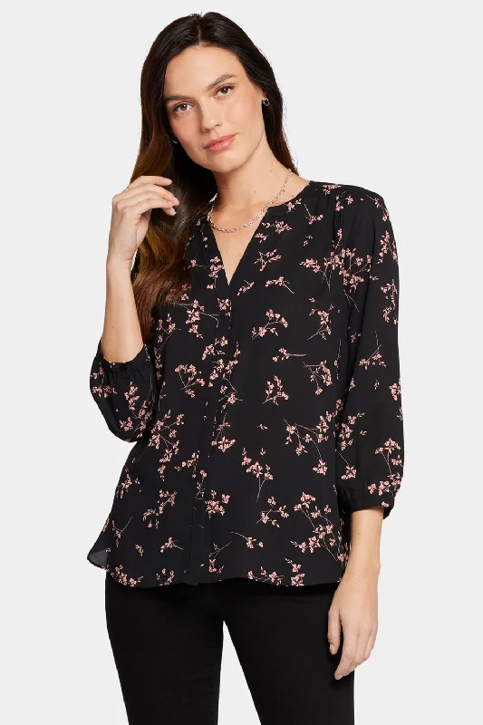 Pintuck Blouse - Cynthiana Lightweight Tunic Blouse