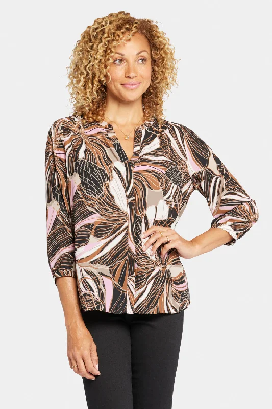 Pintuck Blouse - Half Moon Bay Lightweight Chiffon Blouse