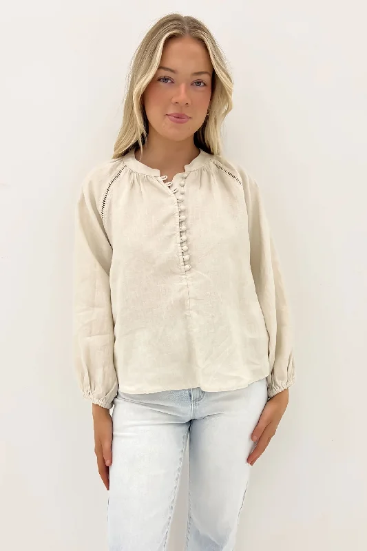 Sardinia Blouse Bone Subtle Shimmer Blouse