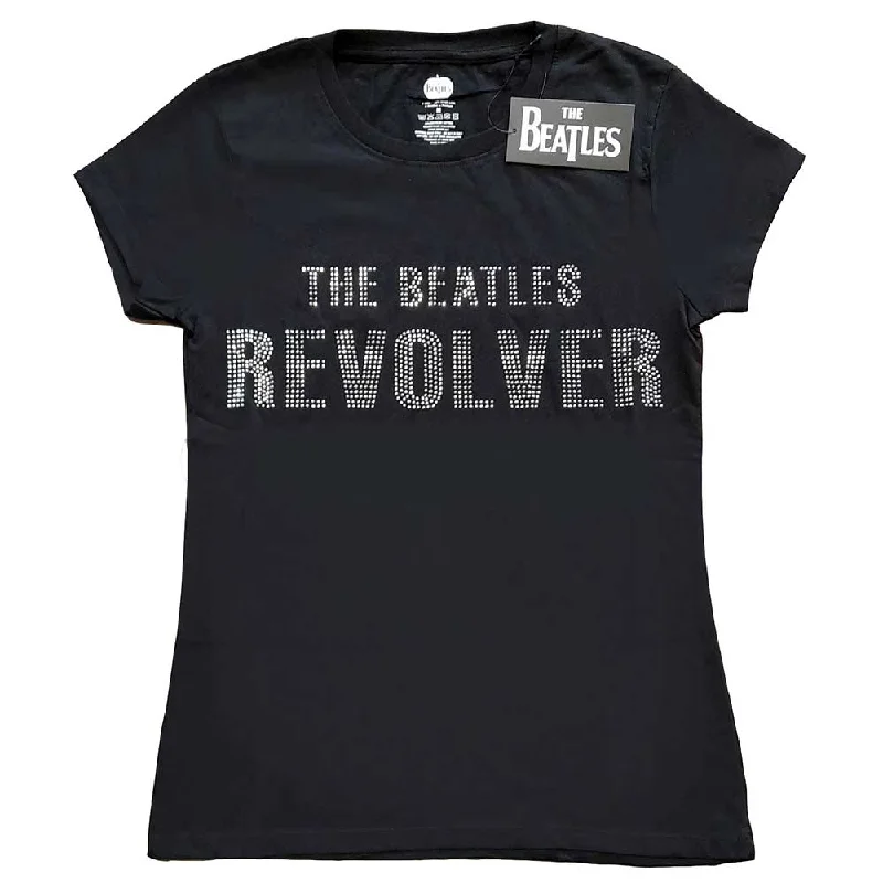 The Beatles Ladies T-Shirt: Revolver (Diamante) Print Jacquard Patchwork