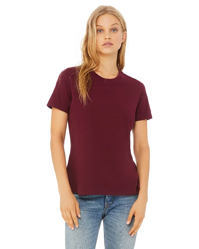 Bella+Canvas Ladies Relaxed Short Sleeve Jersey T-Shirt | Maroon Lace Blend Ribbed Blend Corduroy Blend