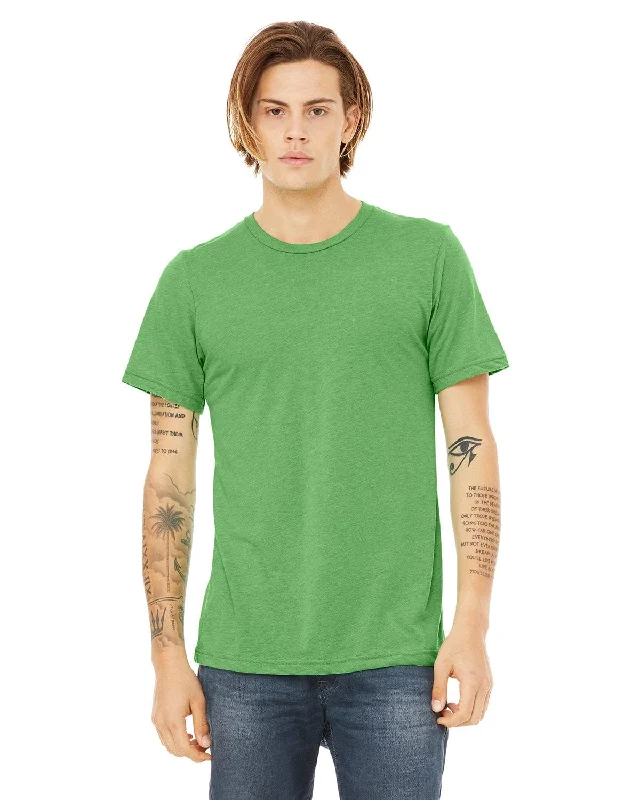 Bella+Canvas Triblend T-Shirt | Green Triblend Real Fur Shearling Chenille