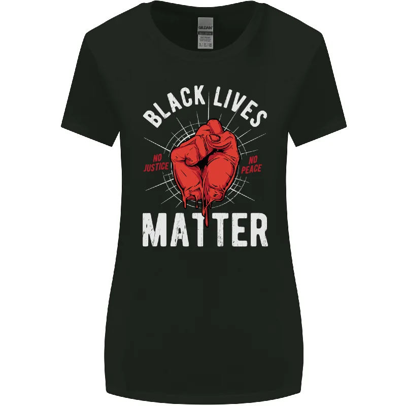 Black Lives Matter Womens Wider Cut T-Shirt Anti-Pilling Machine Wash Handmade