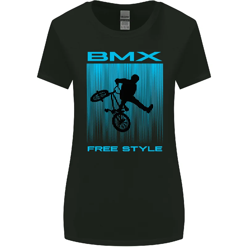 BMX Freestyle Cycling Bicycle Bike Womens Wider Cut T-Shirt Polka Dot Checkered Tartan