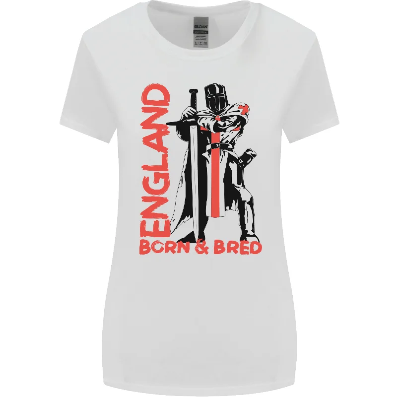 Born & Bred England St Georges Day Womens Wider Cut T-Shirt Oversized T-Shirt Spandex breathable