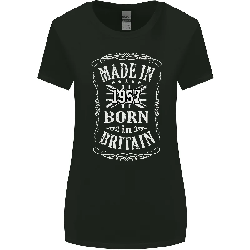 Born In Britain 66th Birthday Made 1957 Womens Wider Cut T-Shirt Fashionable Trendy Casual