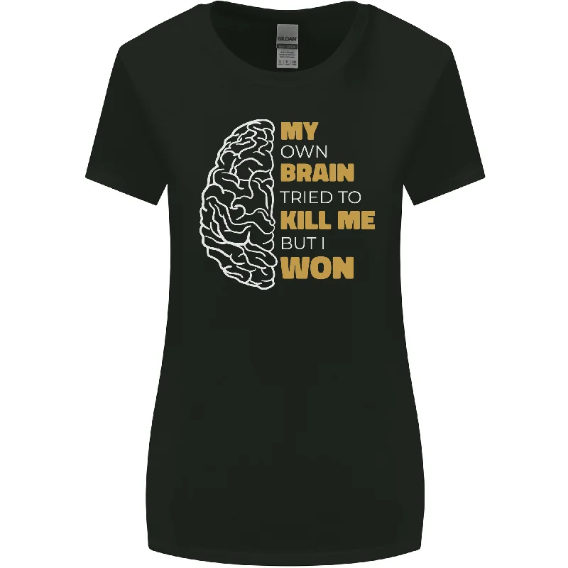 Brain Cancer Aneurysm Awareness Womens Wider Cut T-Shirt Mesh Fabric Canvas Fabric Denim Fabric