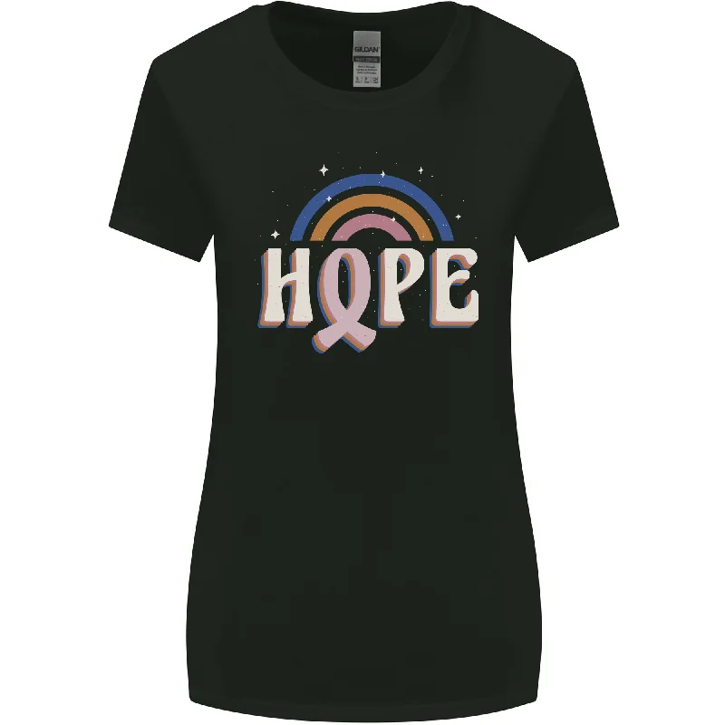 Breast Cancer Awareness Hope Womens Wider Cut T-Shirt Boxy Fit Fitted Loose