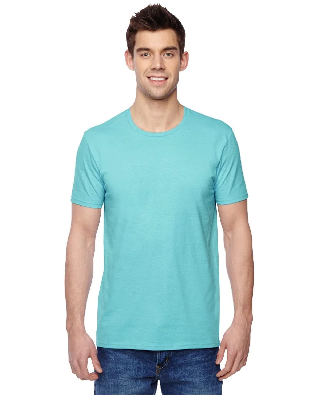 Fruit of the Loom 100% Sofspun Cotton T-Shirt | Scuba Blue Graphic T-Shirt Round Neck Polyester