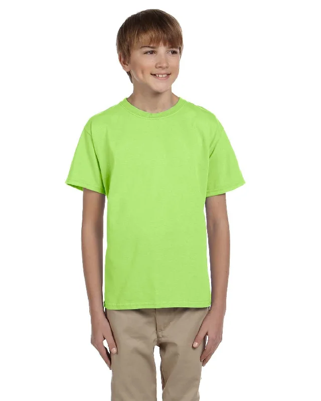 Fruit of the Loom Youth T-Shirt | Neon Green Cotton Fabric Linen Fabric Terry Fabric