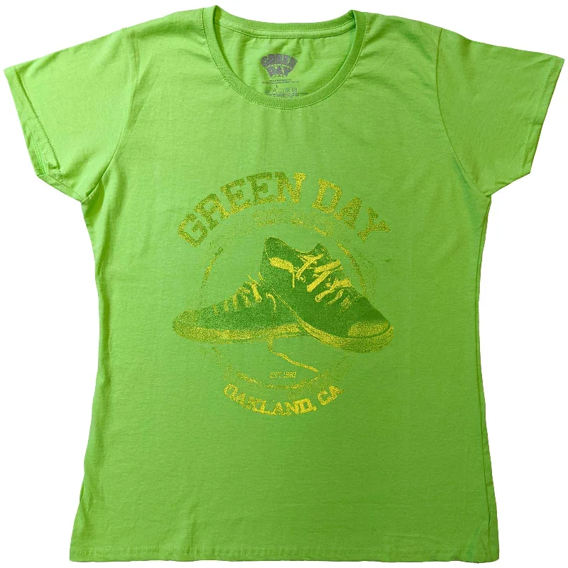 Green Day Ladies T-Shirt: All Stars Mesh Canvas Denim