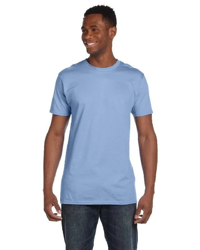 Hanes Combed Cotton T-Shirt | Light Blue Satin Blend Silk Blend Wool Blend