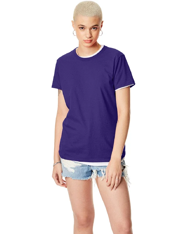 Hanes Ladies Classic Fit Tee | Purple Chenille Blend Fleece Blend Nylon Blend