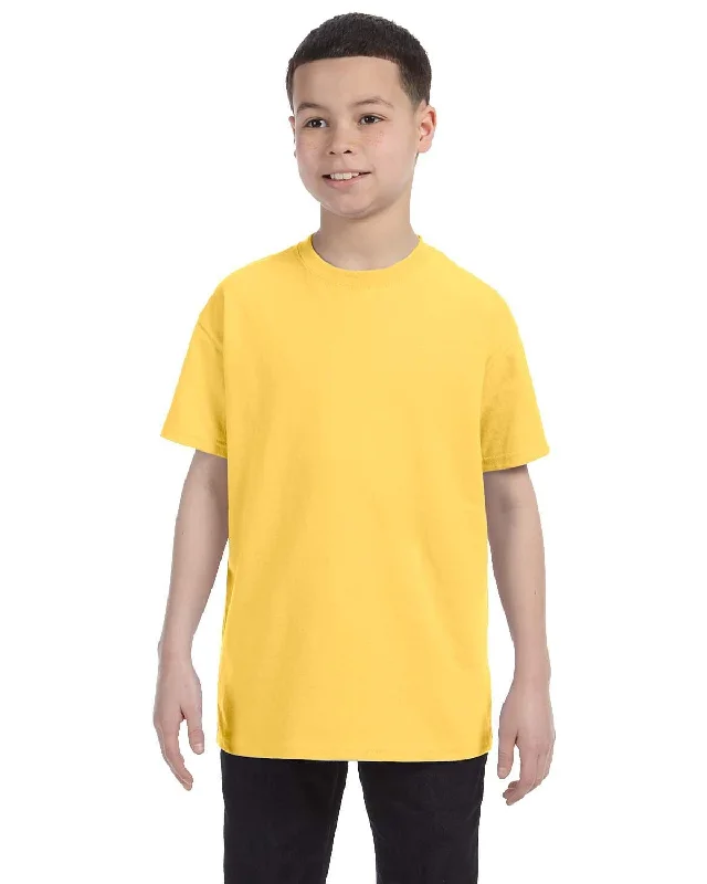 Jerzees Youth Heavyweight 50/50 T-Shirt | Island Yellow Zippered Front Buttoned Front Snap Front