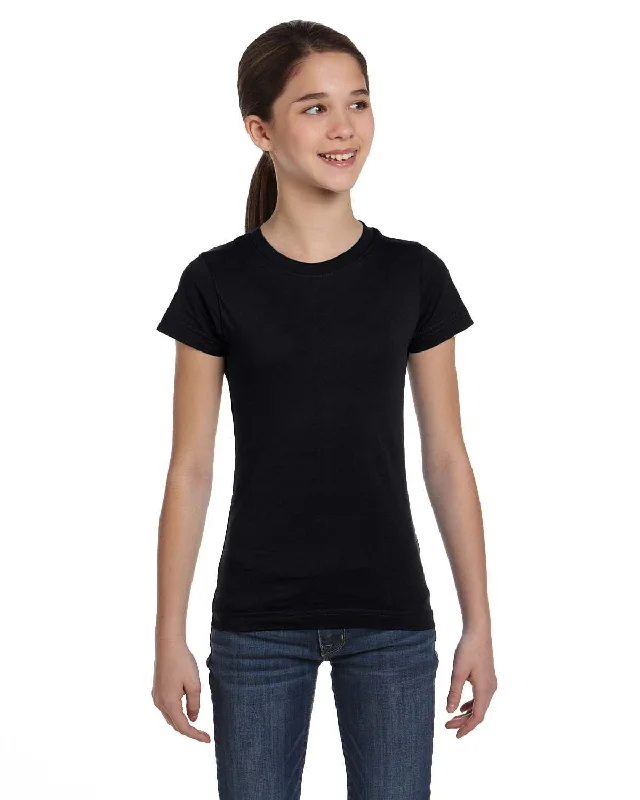 LAT Girls Fine Jersey T-Shirt | Black Lace Blend Ribbed Blend Corduroy Blend