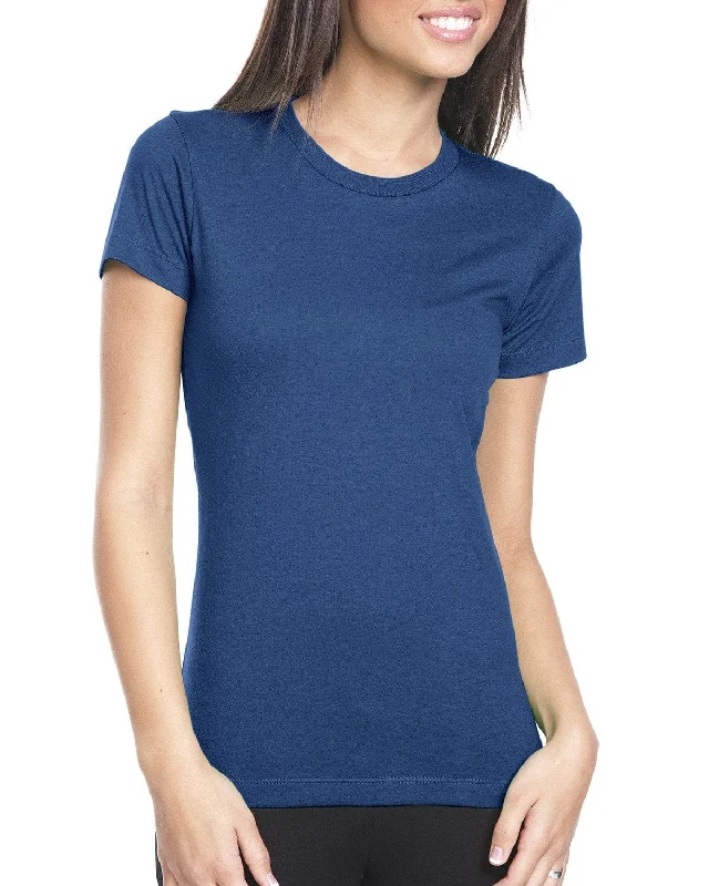 Next Level Ladies Boyfriend Tee | Cool Blue Silk Blend Satin Velvet