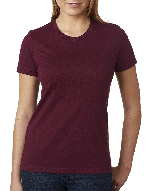 Next Level Ladies Boyfriend Tee | Maroon Notch Collar Peter Pan Collar Cowl Neck