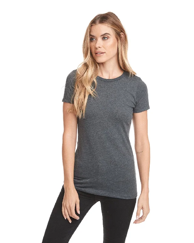 Next Level Ladies CVC Crew Tee | Charcoal Welt Pockets Slit Pockets Flap Pockets