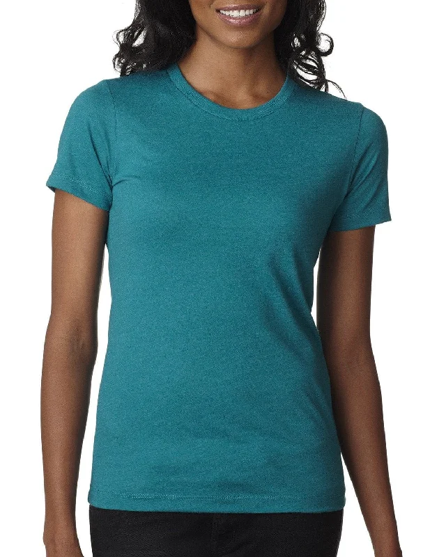 Next Level Ladies CVC Crew Tee | Teal Welt Pockets Slit Pockets