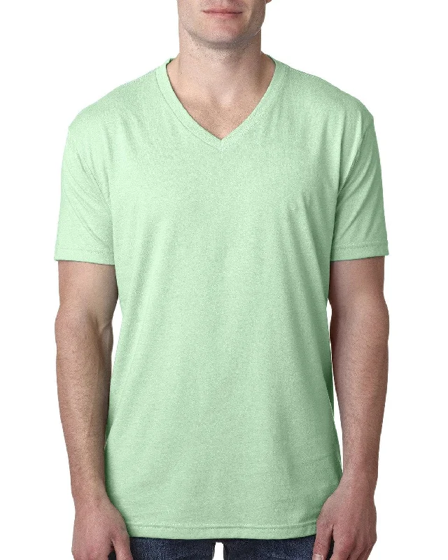 Next Level Mens Premium CVC V-Neck Tee | Mint Embroidered Appliqued Beaded