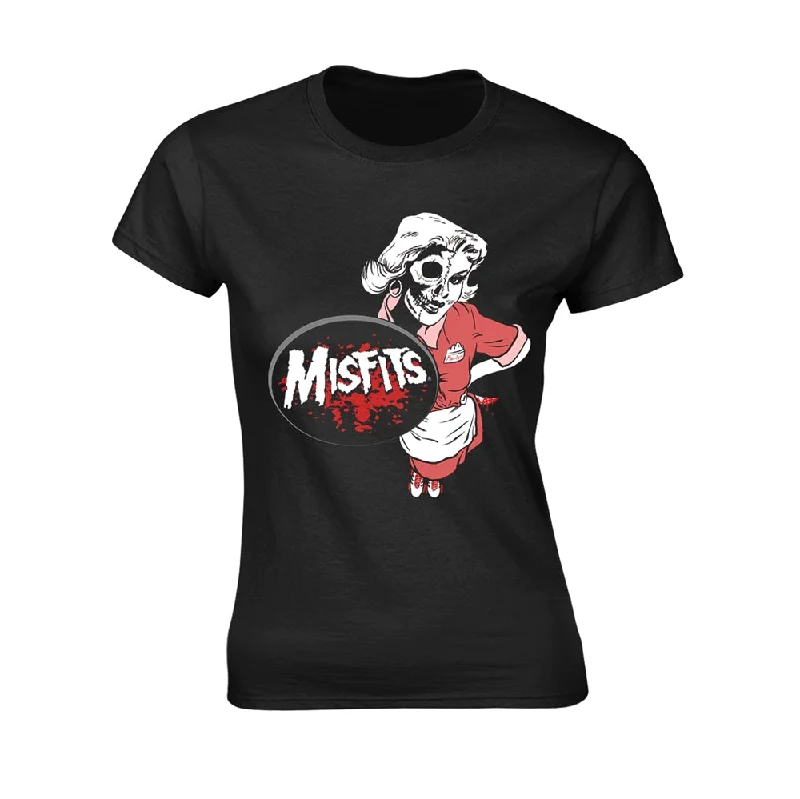 Misfits Ladies Ladies T-shirt: Waitress Houndstooth Herringbone Solid