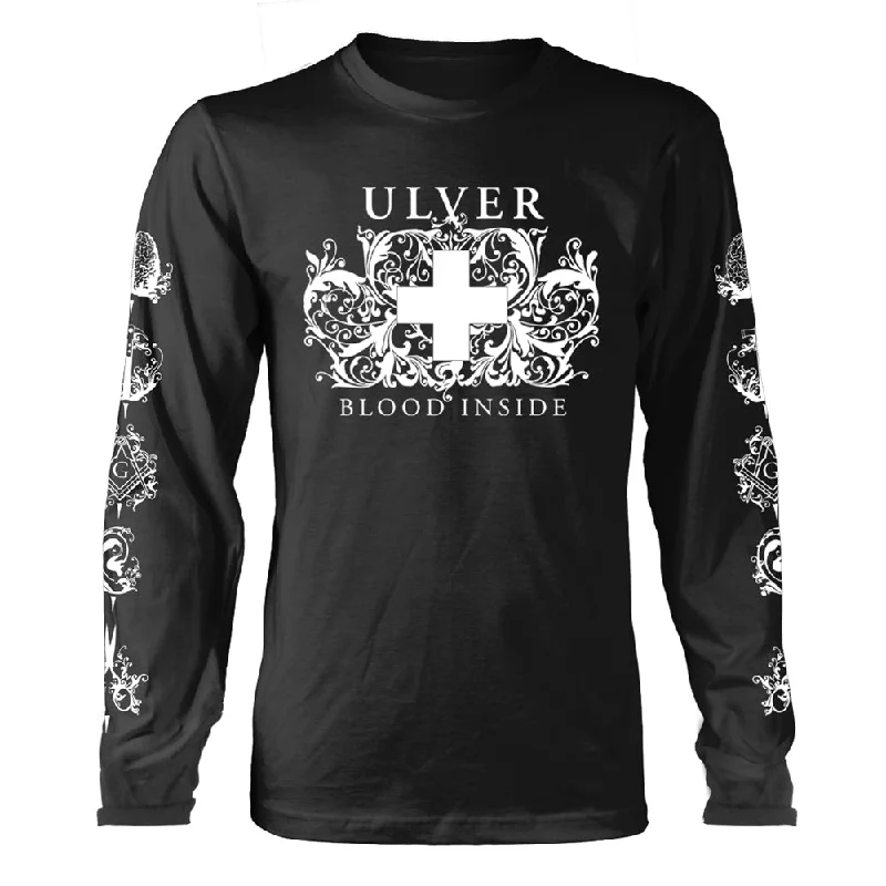 Ulver Unisex Long Sleeved T-Shirt: Blood Inside (Black) (Back Print) Rayon Fabric Velvet Fabric Corduroy Fabric