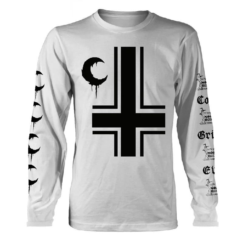 Leviathan Unisex Long Sleeved T-Shirt: Howl (White) (Back Print) Beaded Sequined Faux Fur