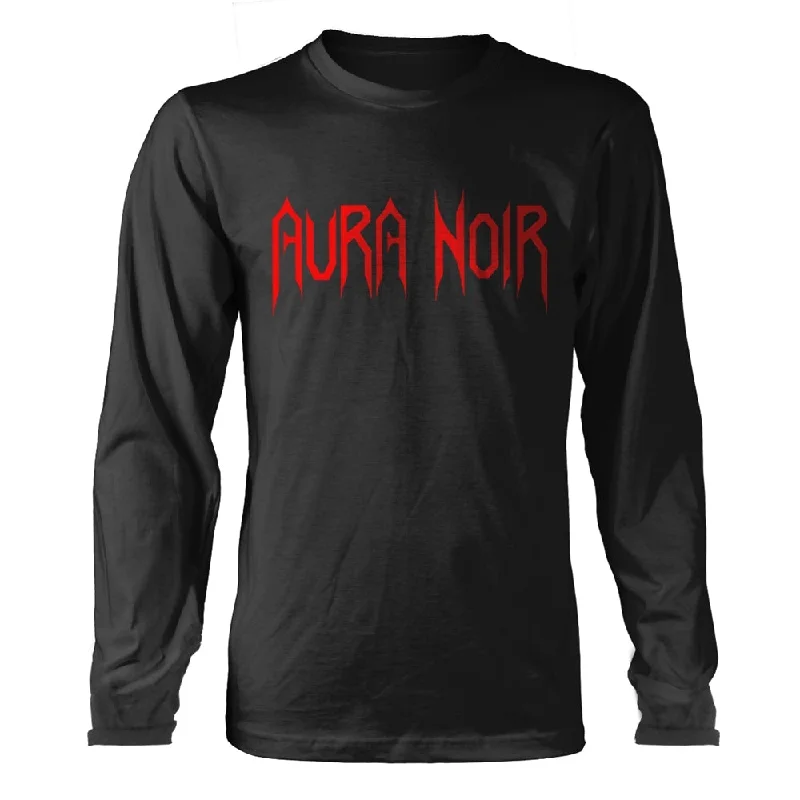 Aura Noir Unisex Long Sleeved T-Shirt: Logo (Back Print) Terry Blend Velvet Blend Canvas Blend