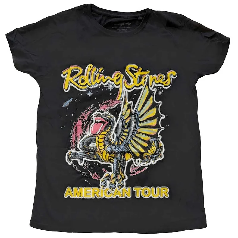 Rolling Stones Ladies T-Shirt: American Tour Dragon Hooded Caped Shawl Collar