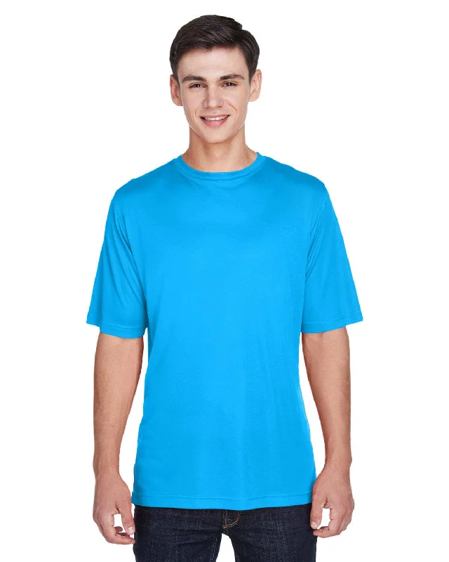 Team 365 Mens Zone Performance T-Shirt | Electric Blue Houndstooth Herringbone Solid