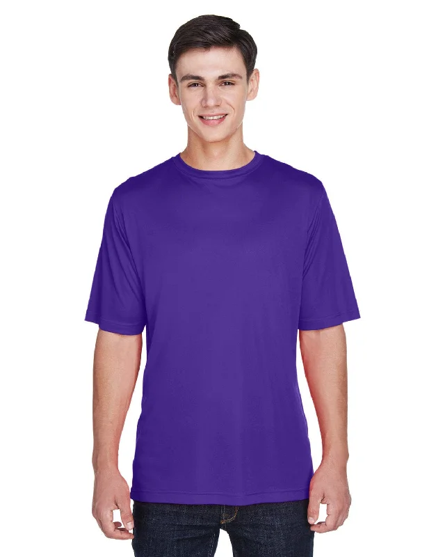 Team 365 Mens Zone Performance T-Shirt | Sport Purple Print Jacquard Patchwork