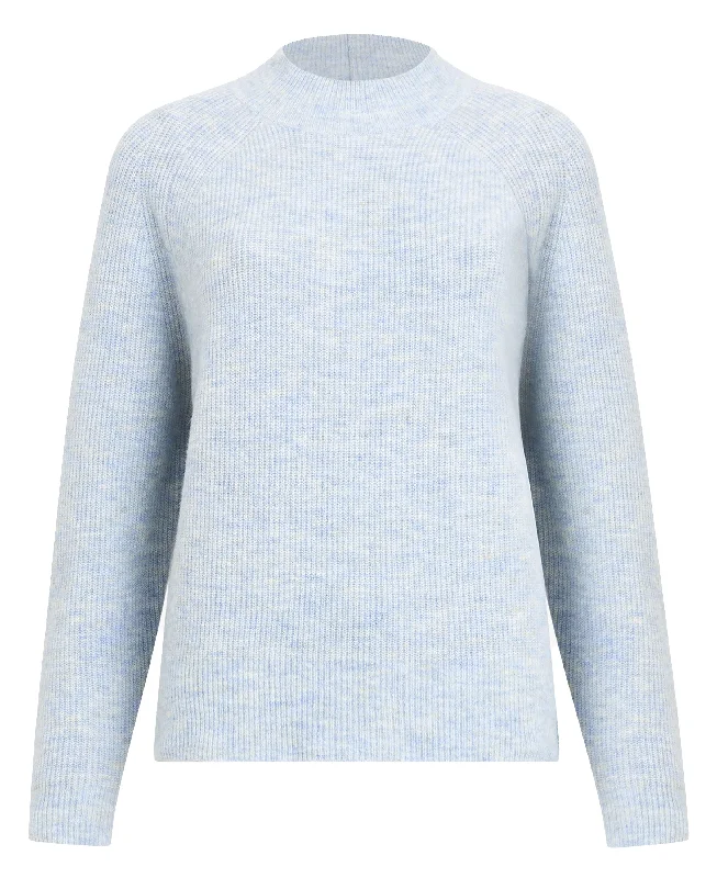 Carice Knit Crew Neck Jumper - Corfu Blue Stylish Fashionable Trendy