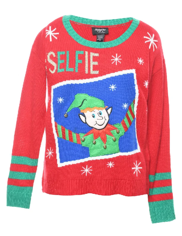 Festive Christmas Jumper - M Spandex Rayon Corduroy