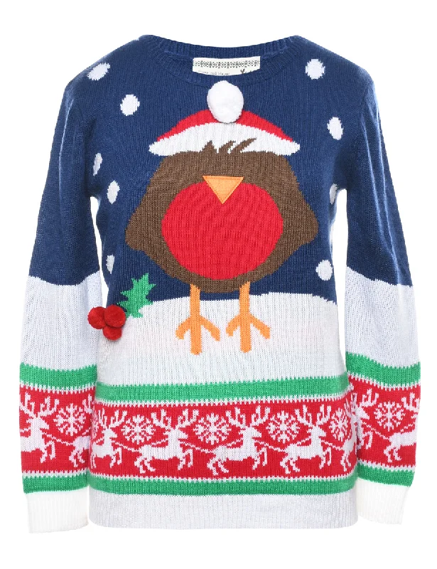 Festive Christmas Jumper - S Soft Cozy Warm