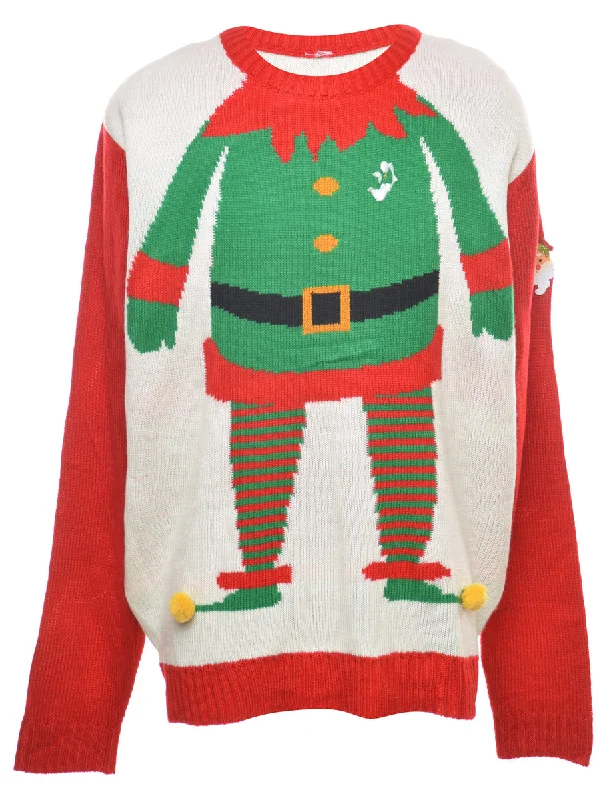 Festive Season Christmas Jumper - L Elasticated Padded Insulated