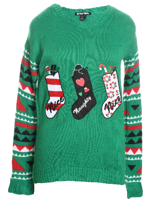 Festive Season Christmas Jumper - L Boxy Sweater Fitted Sweater A-Line