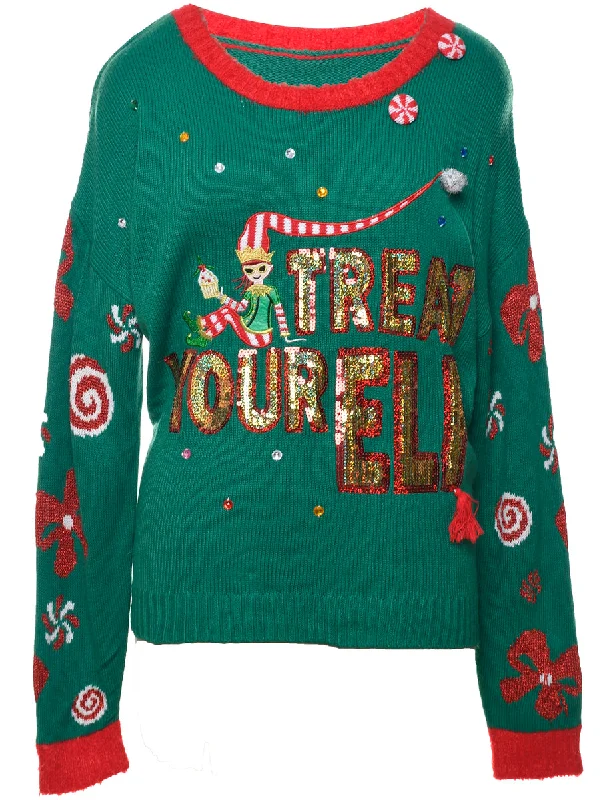 Festive Season Christmas Jumper - L Stylish Fashionable Trendy