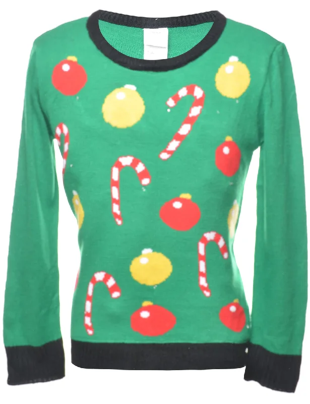 Festive Season Christmas Jumper - M Satin Blend Silk Blend Wool Blend