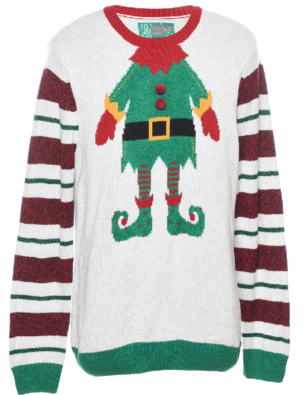 Festive Season Christmas Jumper - M Spandex Blend Rayon Blend Denim Blend