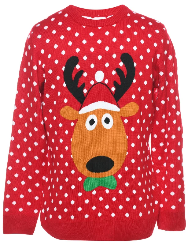 Festive Season Christmas Jumper - M Lace Blend Ribbed Blend Corduroy Blend